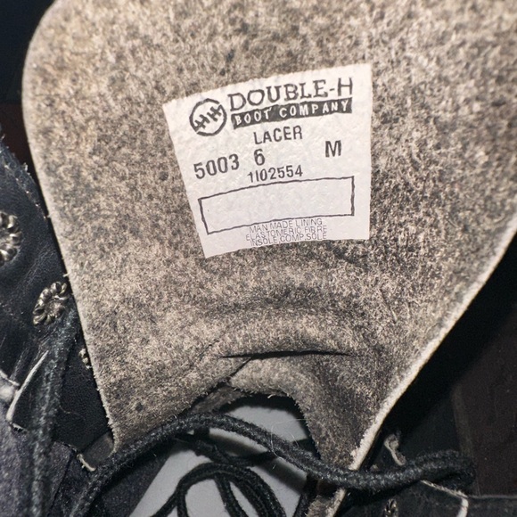 Double H motorcycle boots w/embroidered rose - Picture 8 of 8